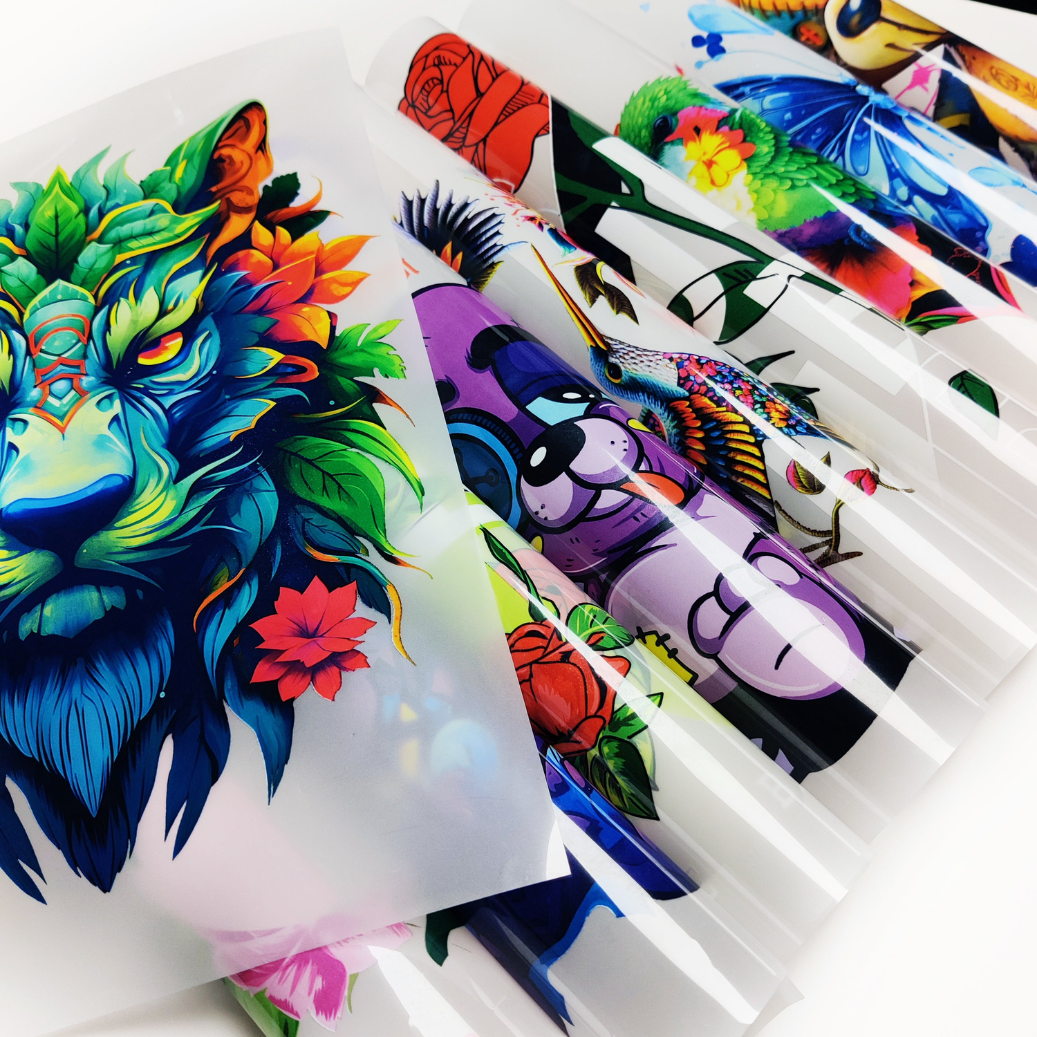 Easy-to-apply custom DTF transfer for garments, printed on high-quality film.