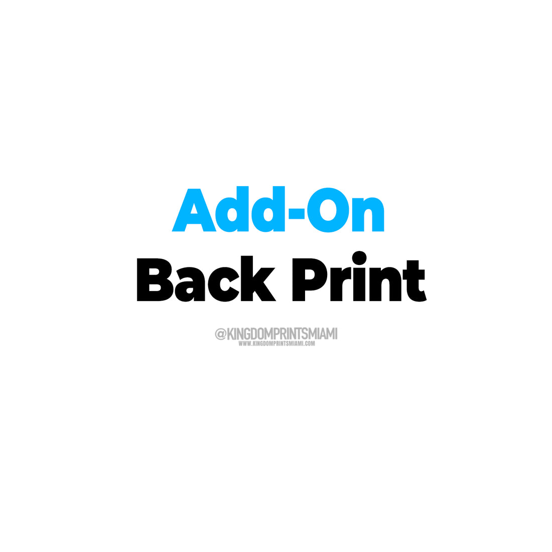 Add-On Back Print